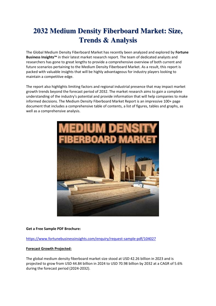 2032 medium density fiberboard market size trends n.w