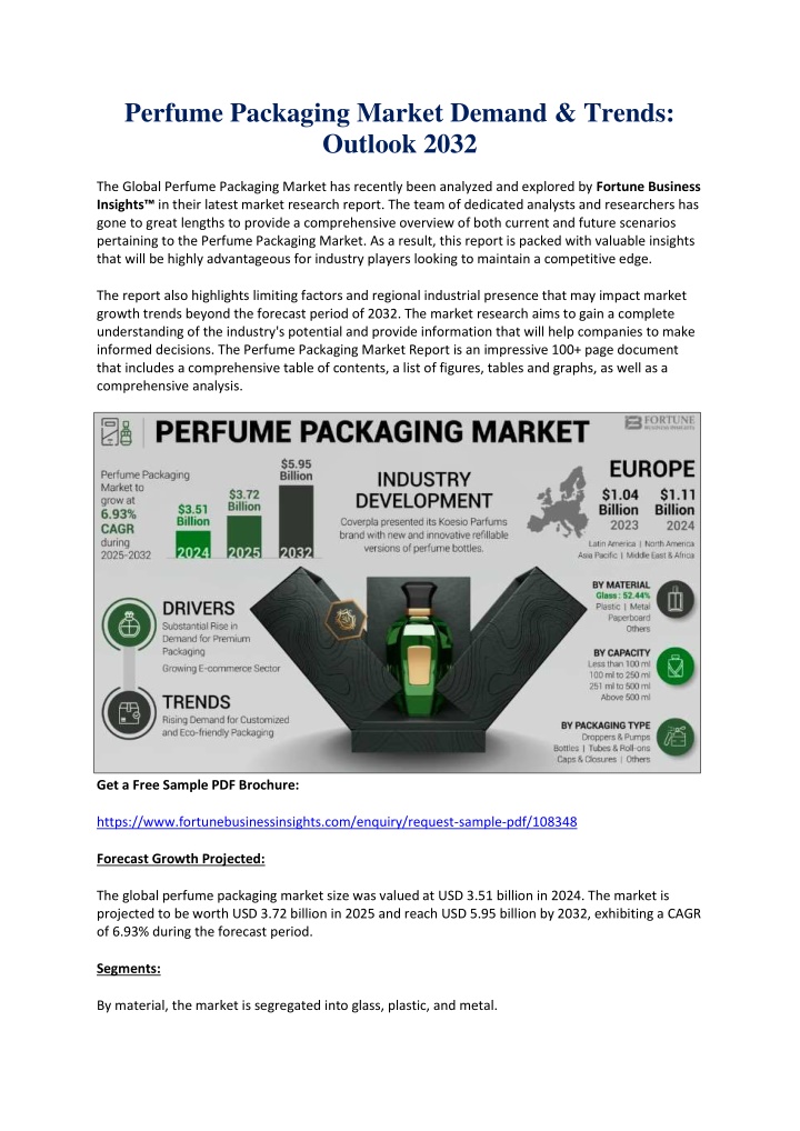 perfume packaging market demand trends outlook n.w