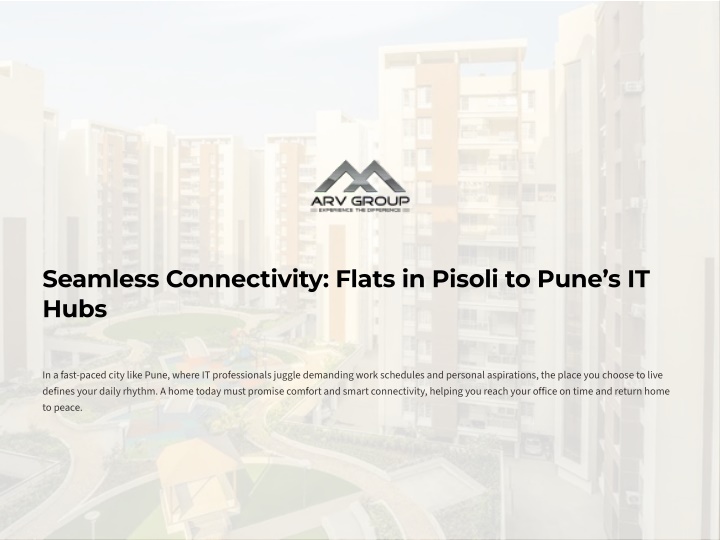 seamless connectivity flats in pisoli to pune9s n.w