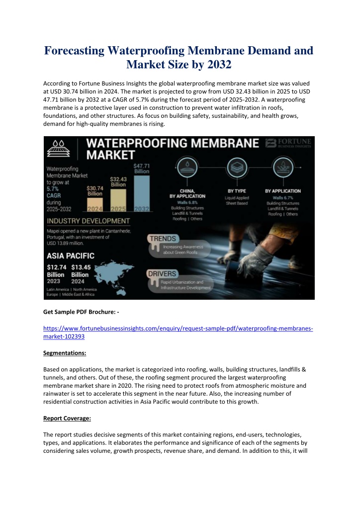 forecasting waterproofing membrane demand n.w