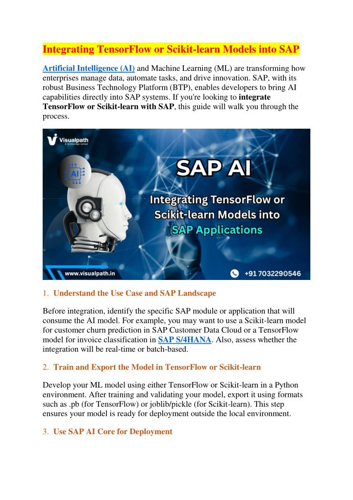 integrating tensorflow or scikit learn models n.w