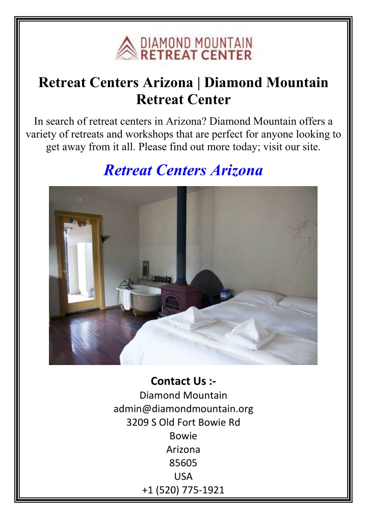 retreat centers arizona diamond mountain retreat n.w