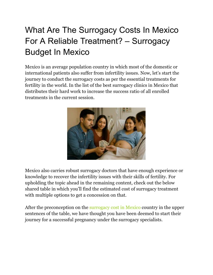 what are the surrogacy costs in mexico n.w