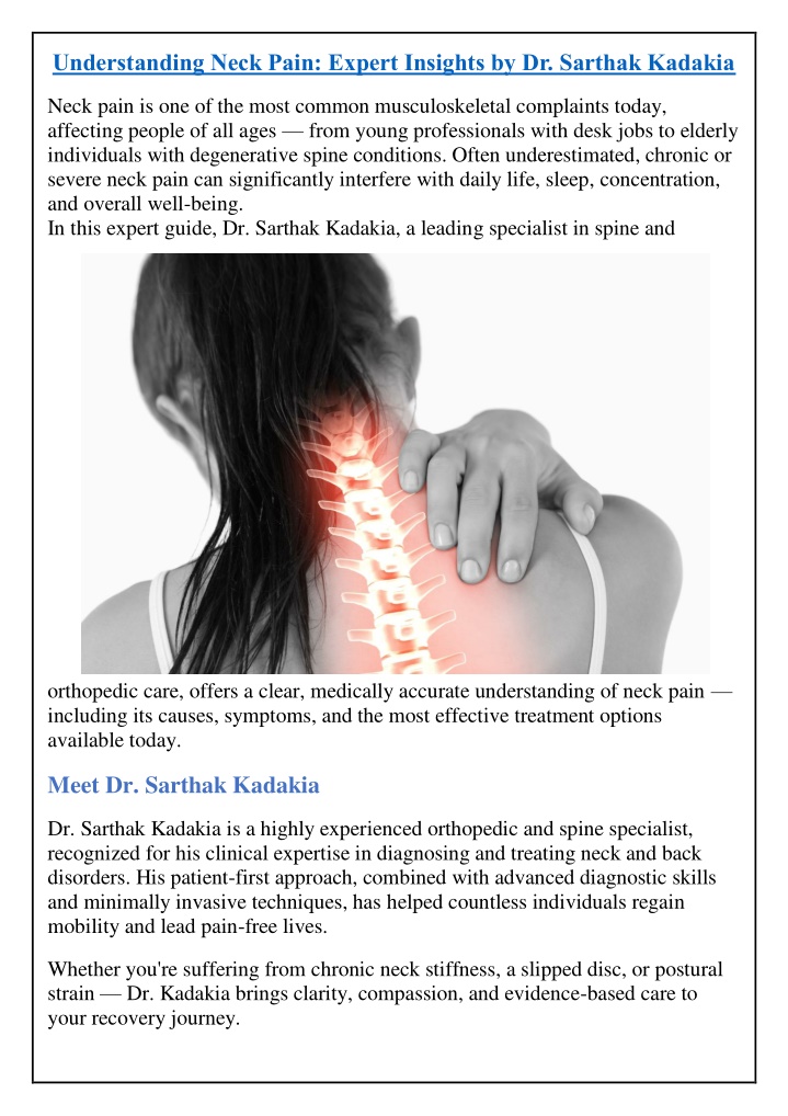 understanding neck pain expert insights n.w