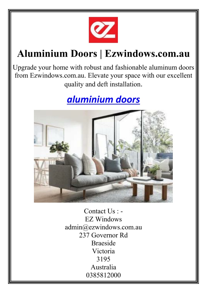aluminium doors ezwindows com au n.w