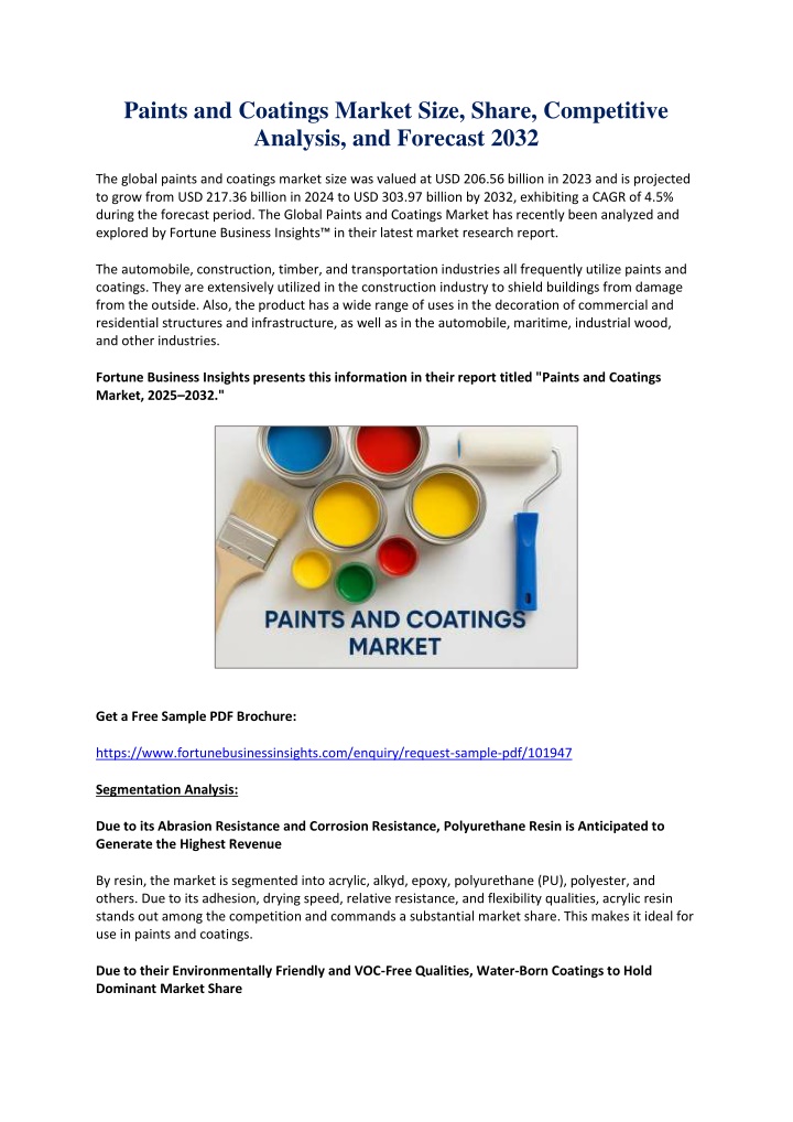 paints and coatings market size share competitive n.w