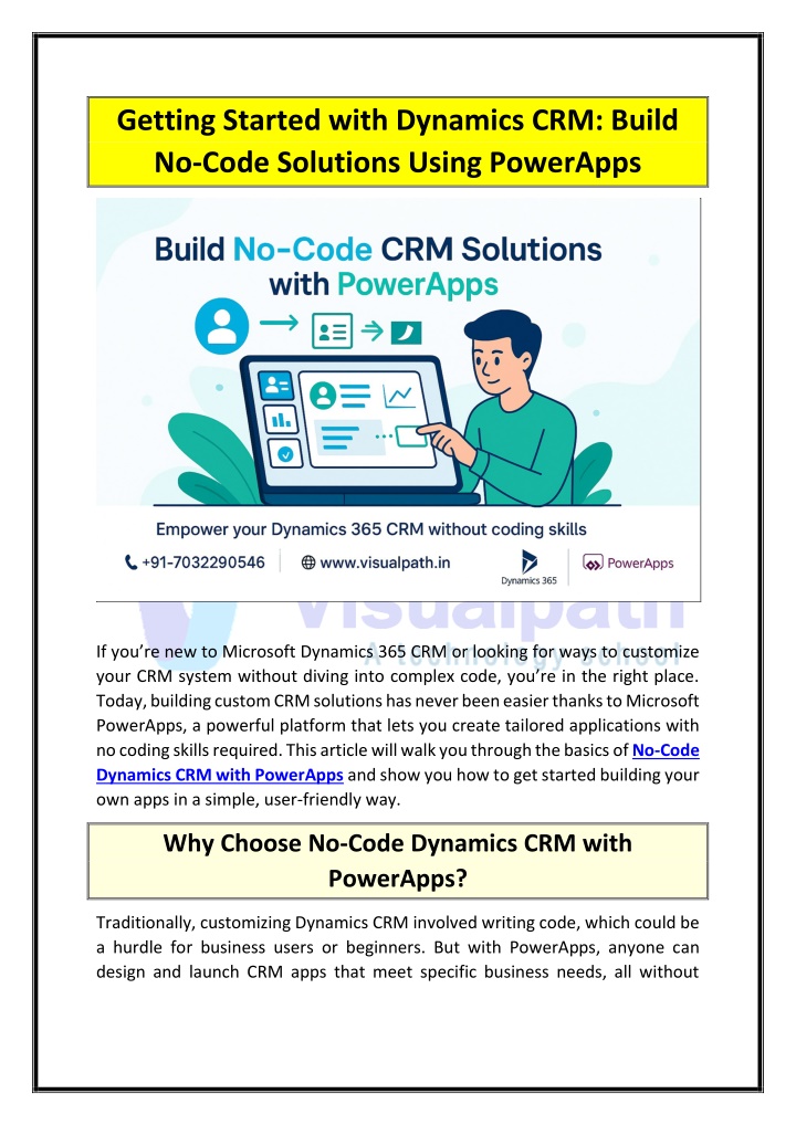 getting started with dynamics crm build no code n.w