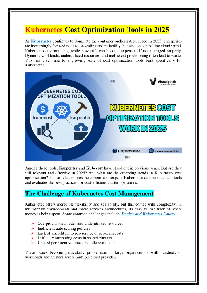 kubernetes cost optimization tools in 2025 n.w