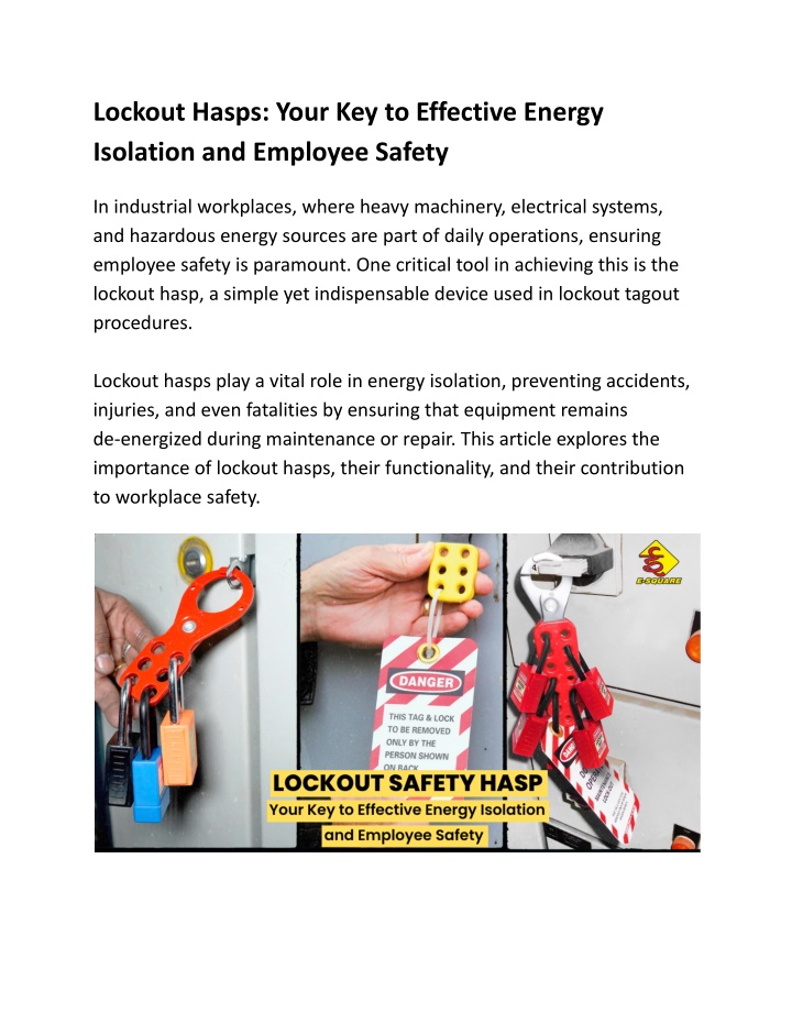 lockout hasps your key to effective energy n.w