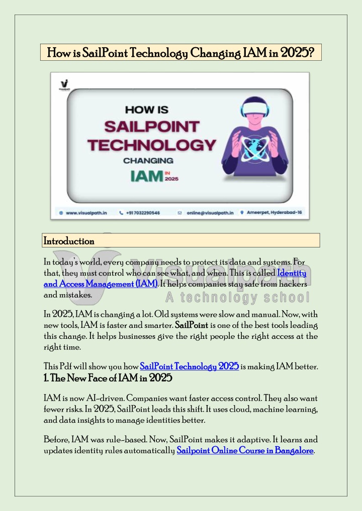 how is sailpoint technology changing iam in 2025 n.w