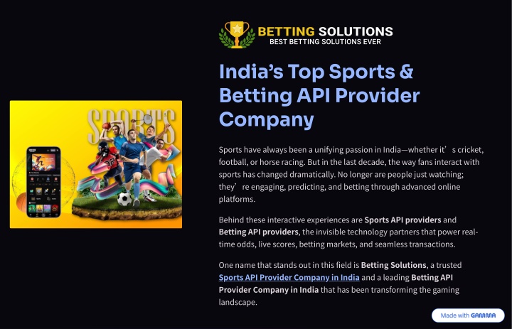 india9s top sports betting api provider company n.w