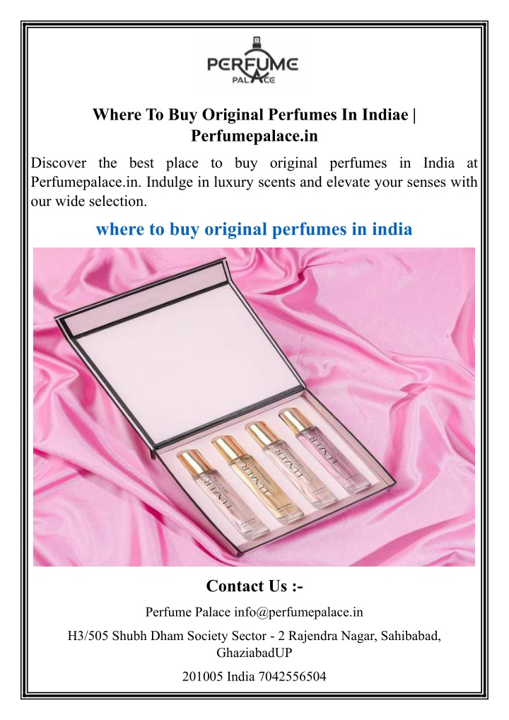 where to buy original perfumes in indiae n.w
