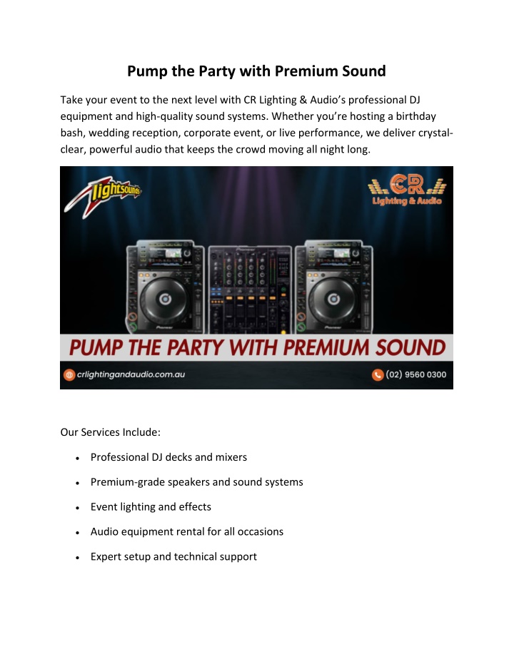 pump the party with premium sound n.w