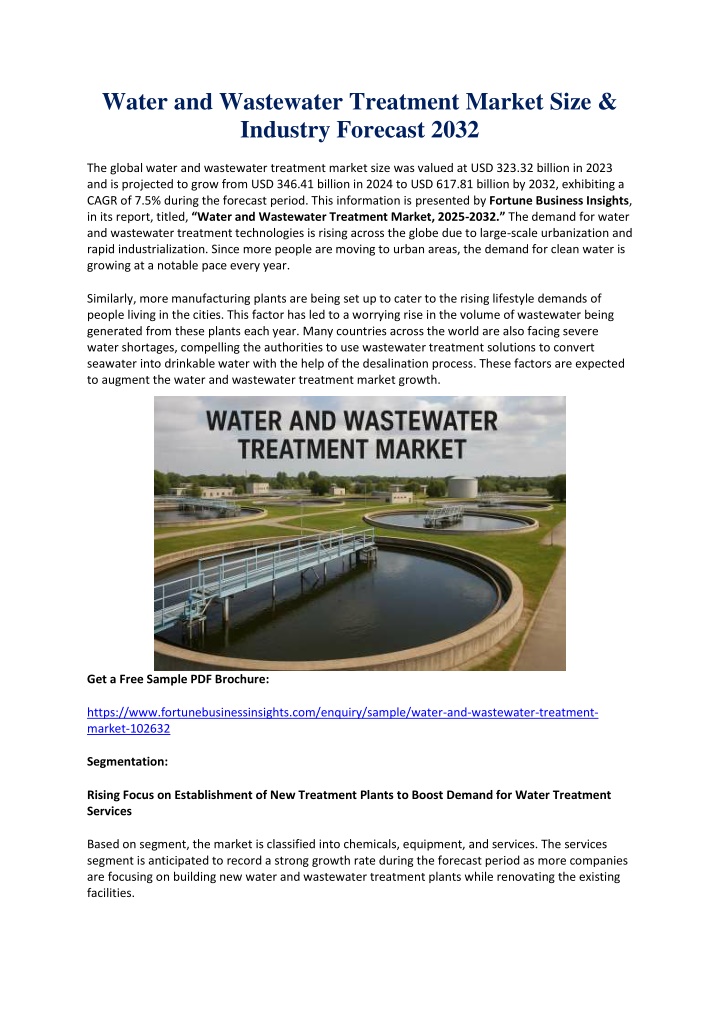 water and wastewater treatment market size n.w