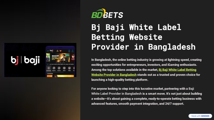 Bj Baji White Label Betting Website Provider in Bangladesh