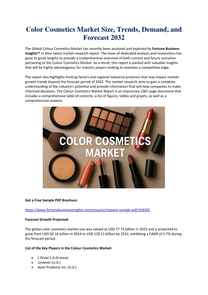 color cosmetics market size trends demand n.w