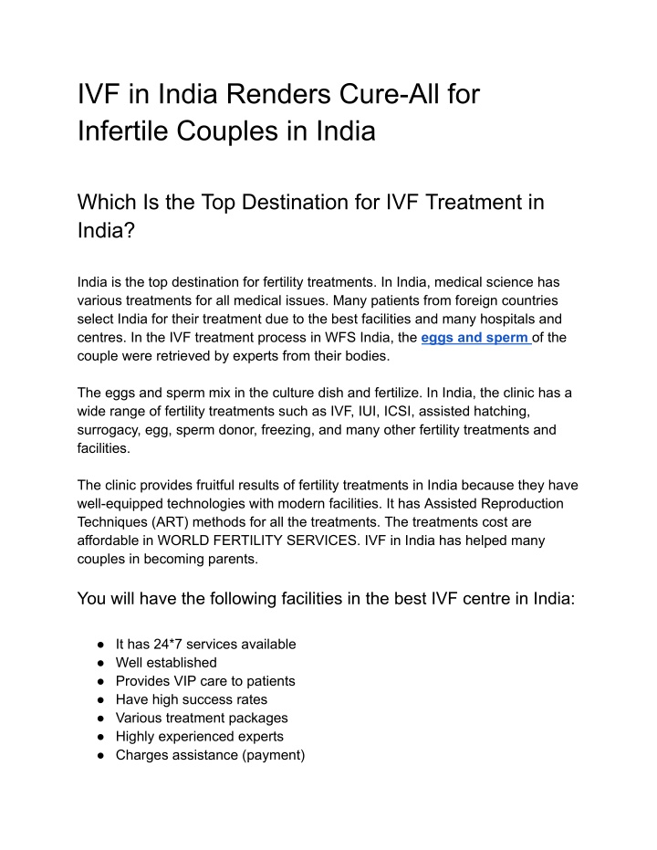 ivf in india renders cure all for infertile n.w
