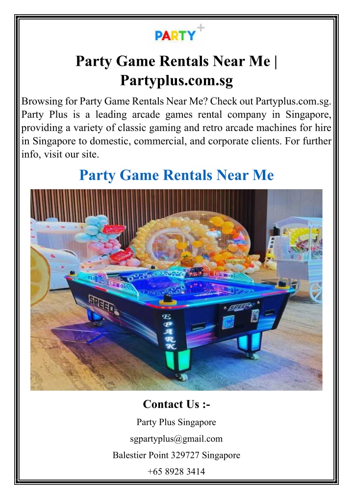 party game rentals near me partyplus com sg n.w