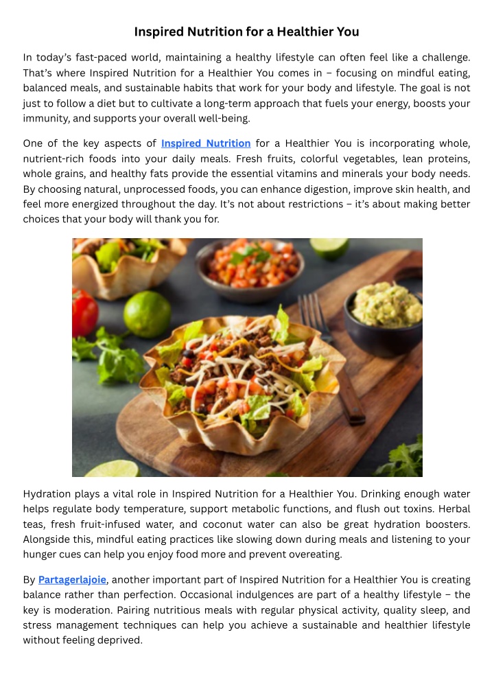 inspired nutrition for a healthier you n.w