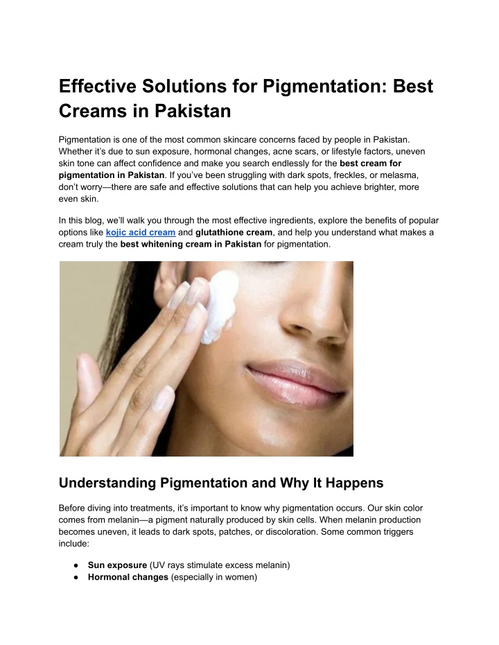 effective solutions for pigmentation best creams n.w