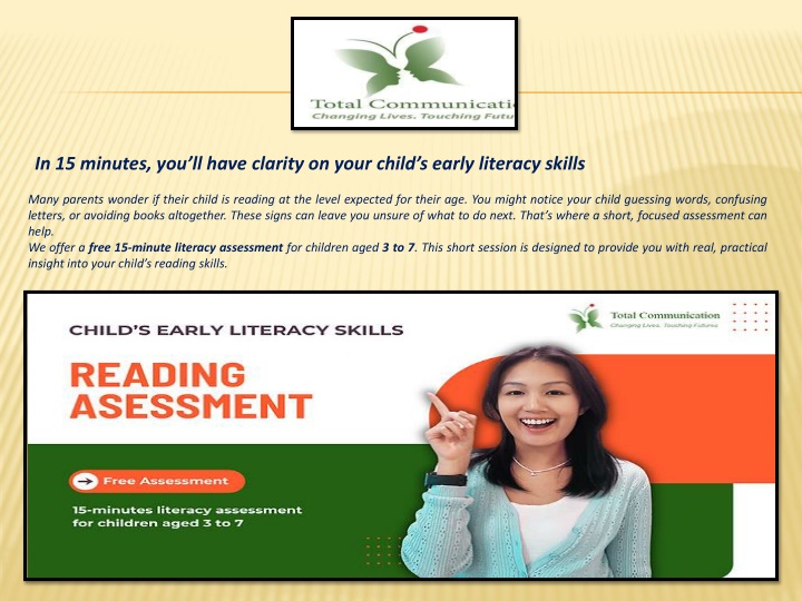 In 15 minutes, you’ll have clarity on your child’s early literacy skills