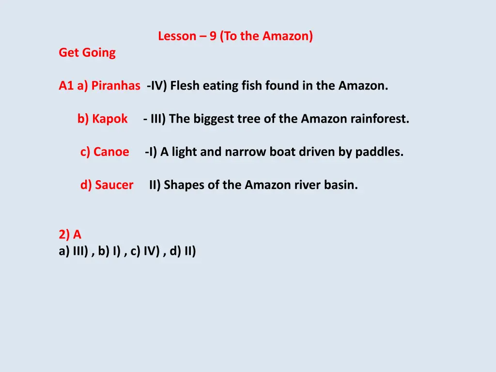 lesson 9 to the amazon n.w