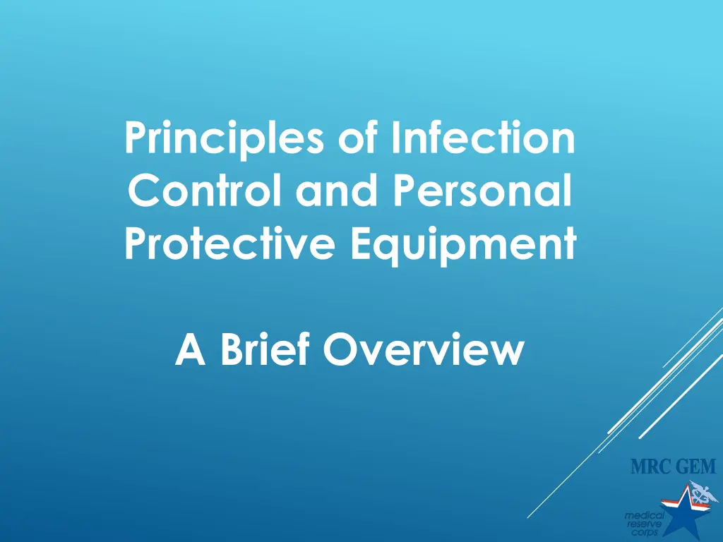 principles of infection control and personal n.w