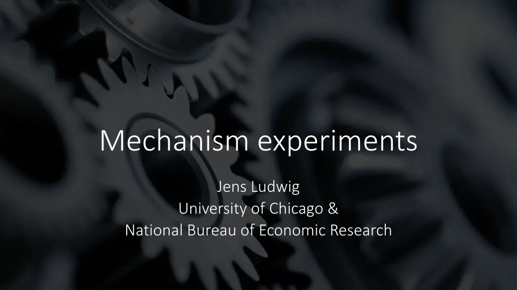 mechanism experiments n.w