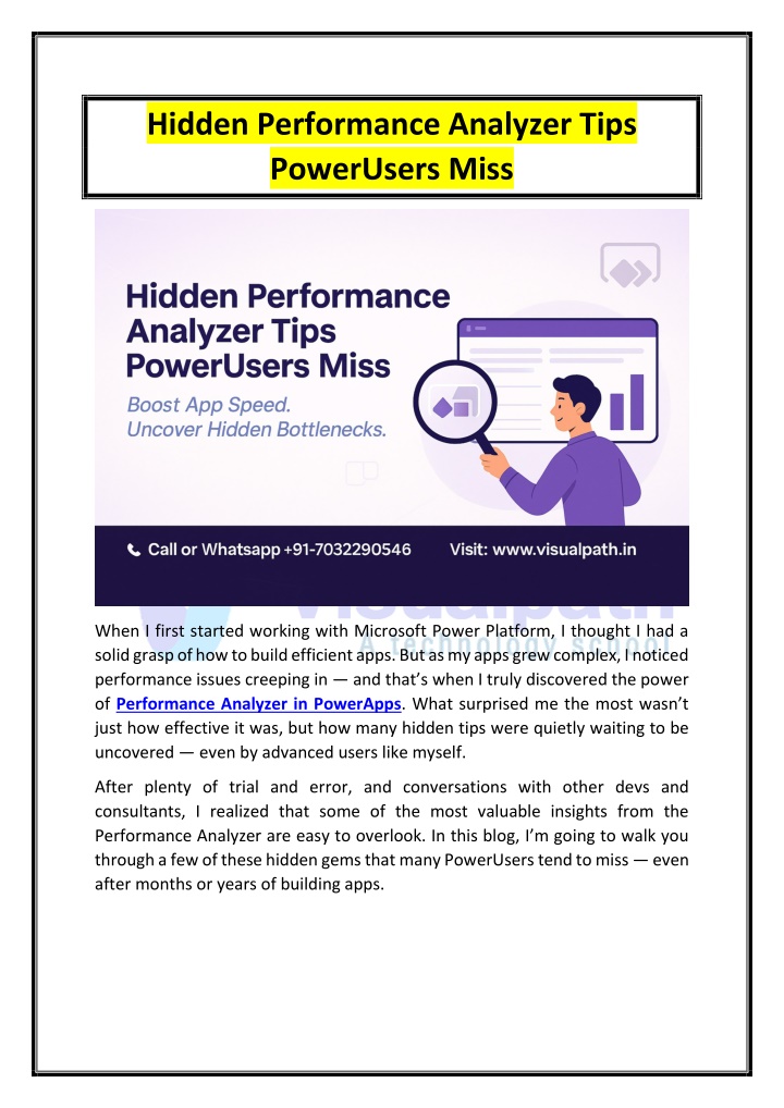 hidden performance analyzer tips powerusers miss n.w