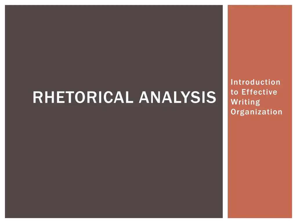 introduction to effective writing organization n.w