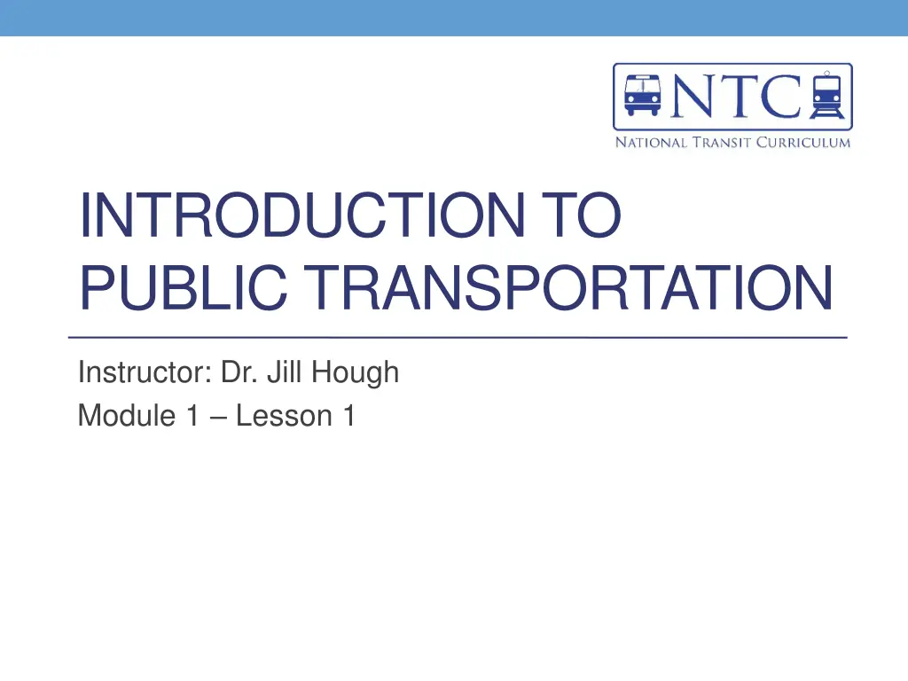 introduction to public transportation n.w