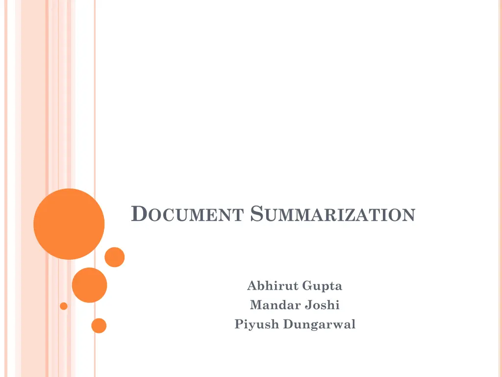 d ocument s ummarization n.w