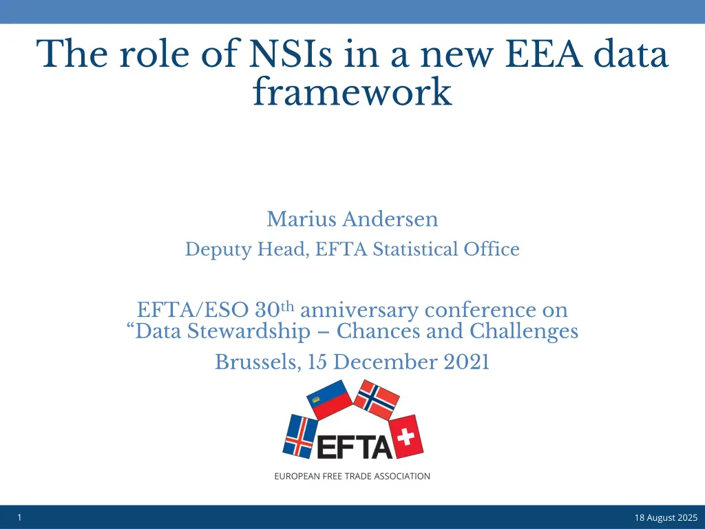 the role of nsis in a new eea data framework n.w