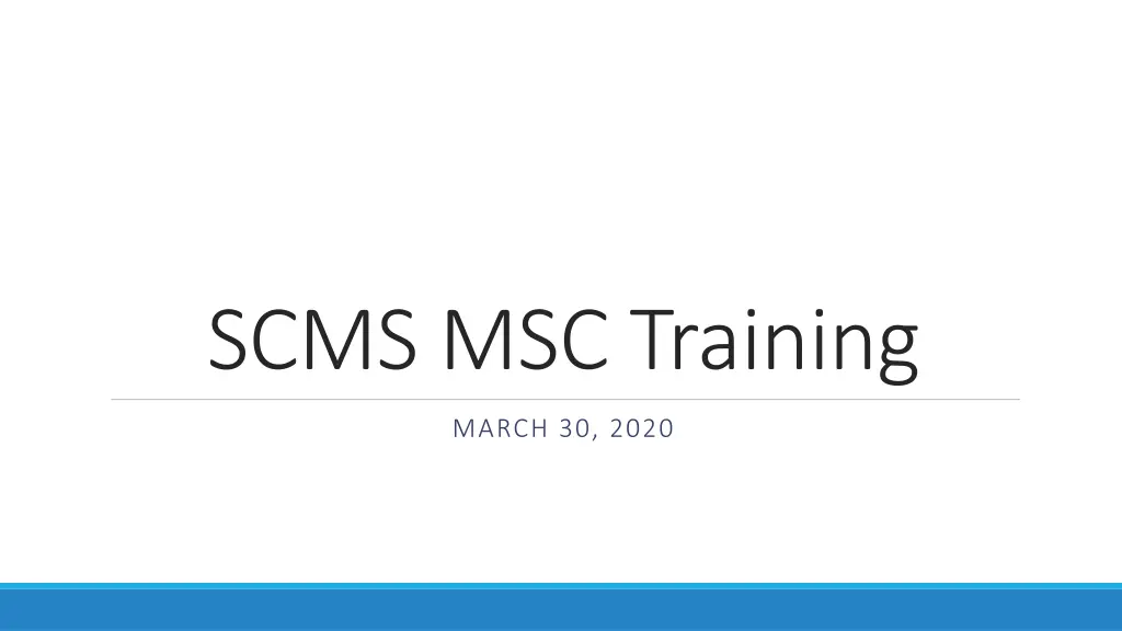 scms msc training n.w