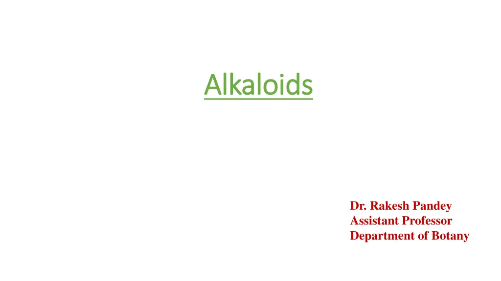 alkaloids alkaloids n.w