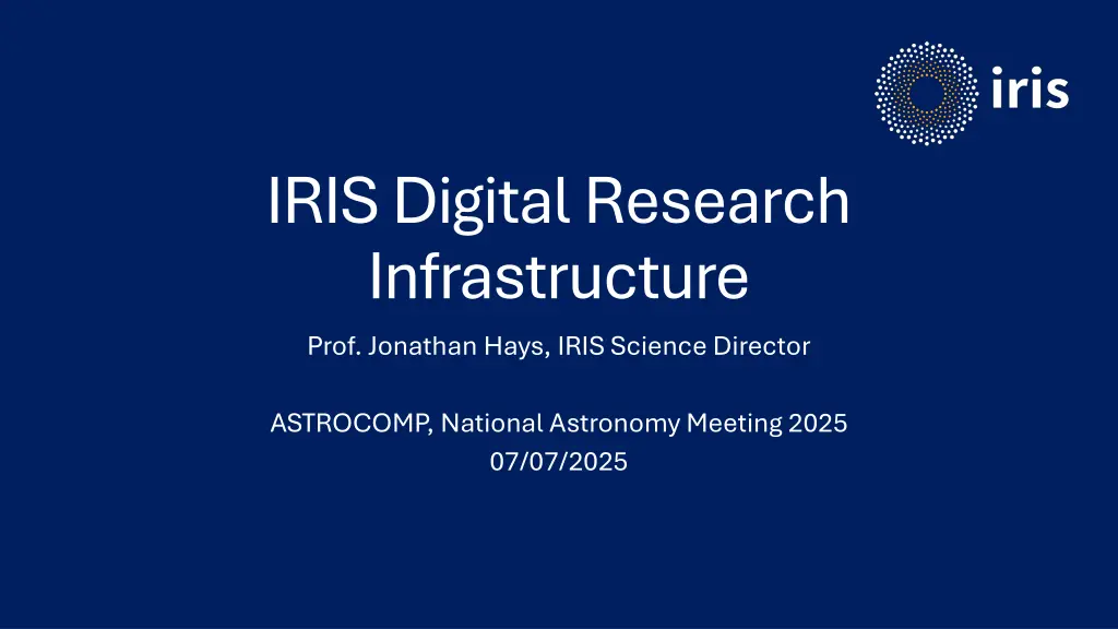 iris digital research infrastructure prof n.w