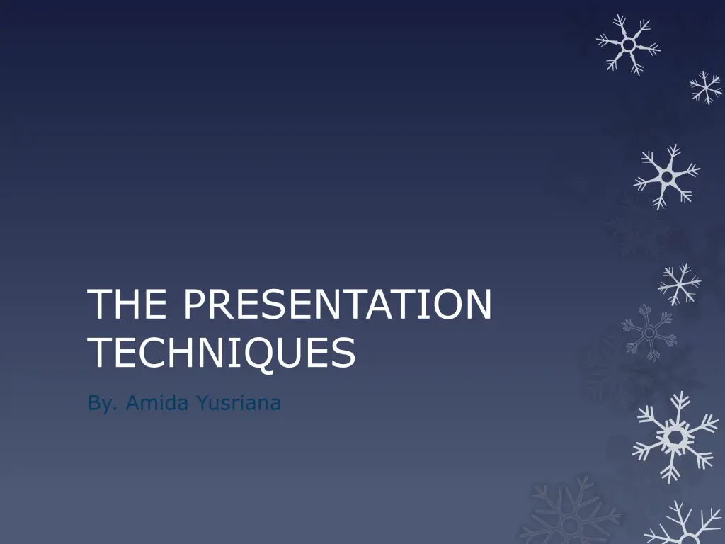 the presentation techniques n.w