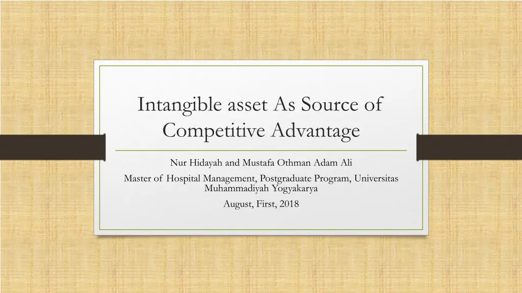 intangible asset as source of competitive n.w