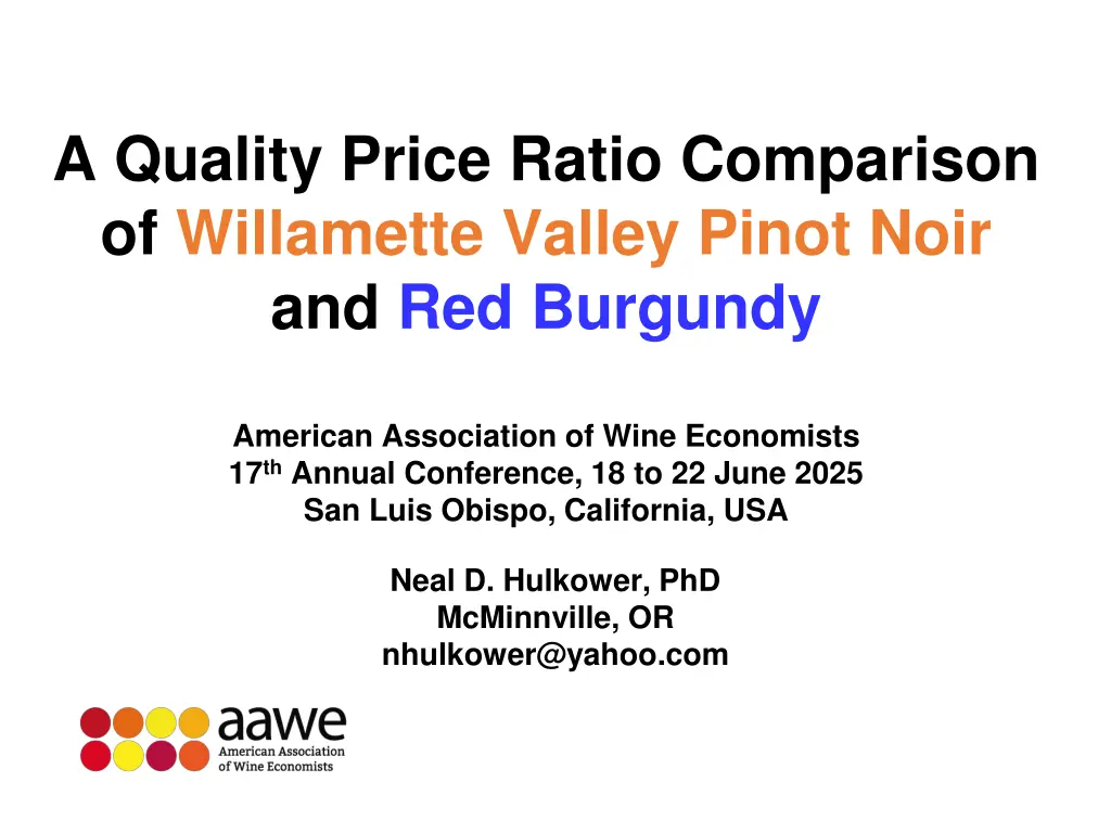 a quality price ratio comparison of willamette n.w