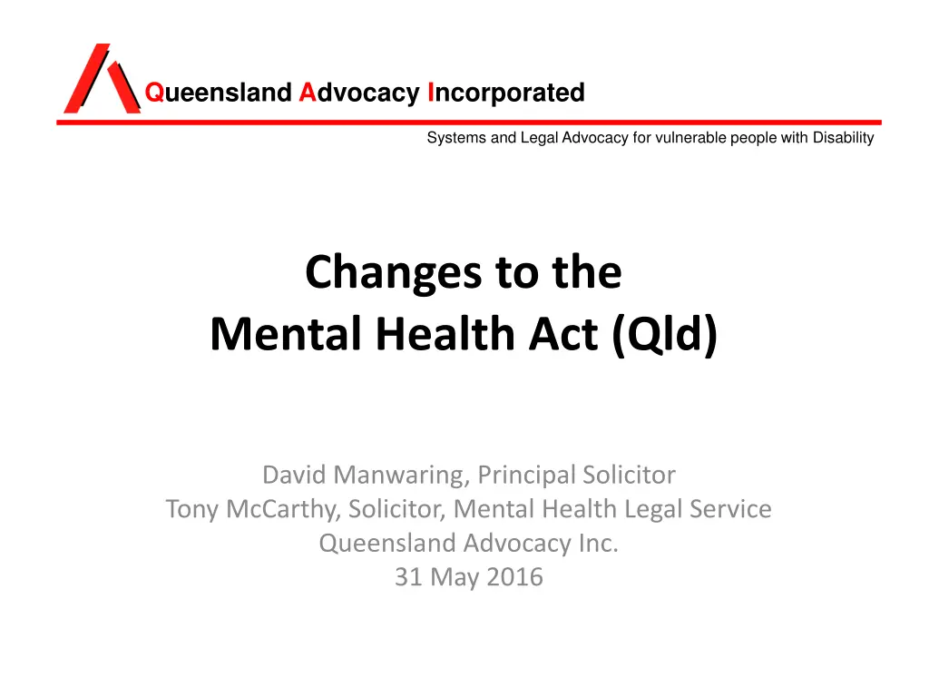 queensland advocacy incorporated queensland n.w
