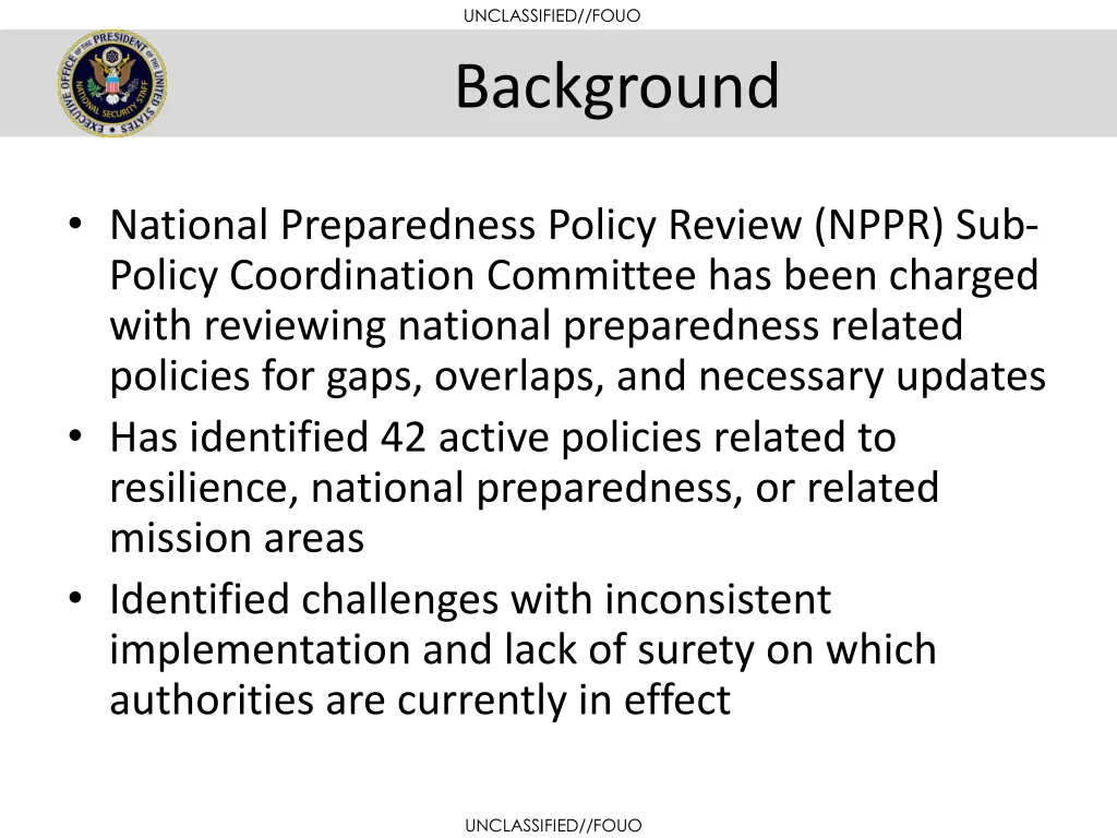 unclassified fouo background n.w