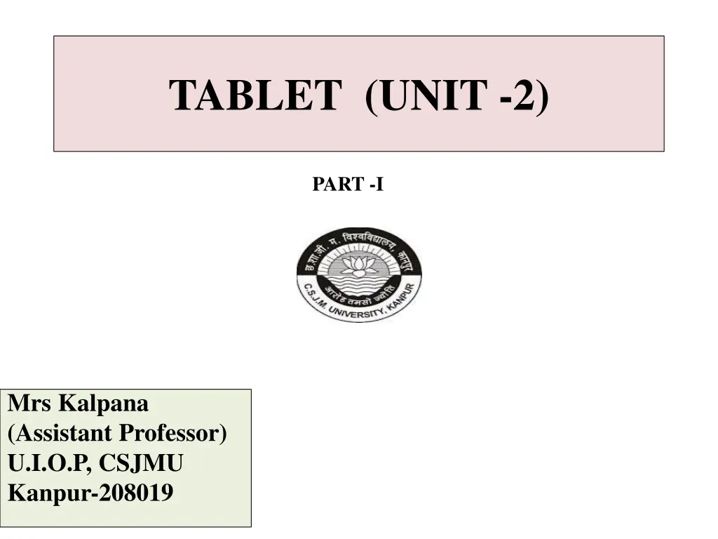 tablet unit 2 n.w