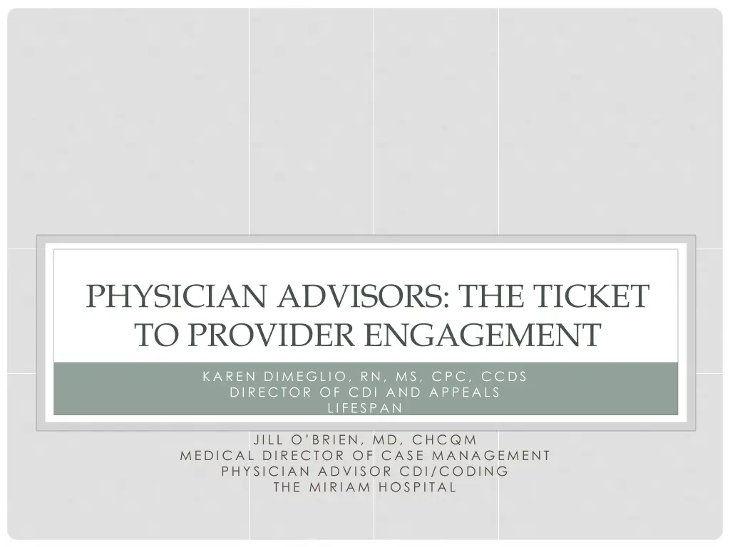 physician advisors the ticket to provider n.w