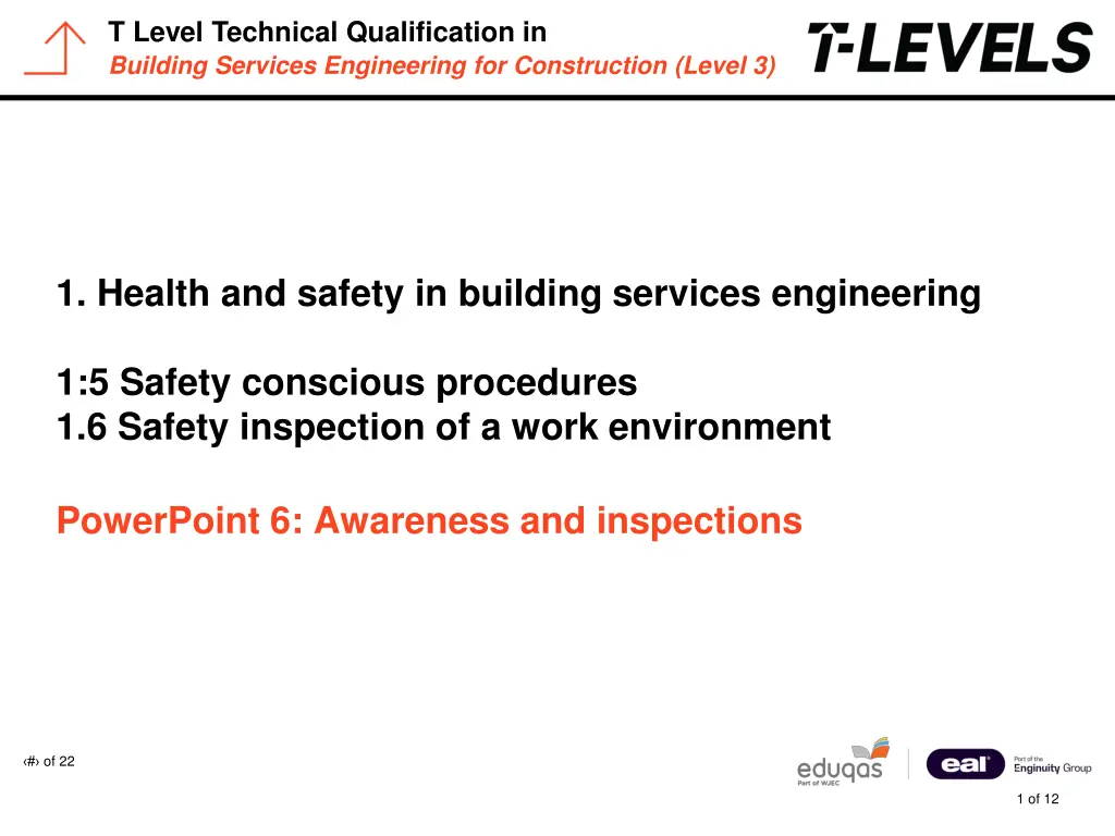 t level technical qualification in building n.w