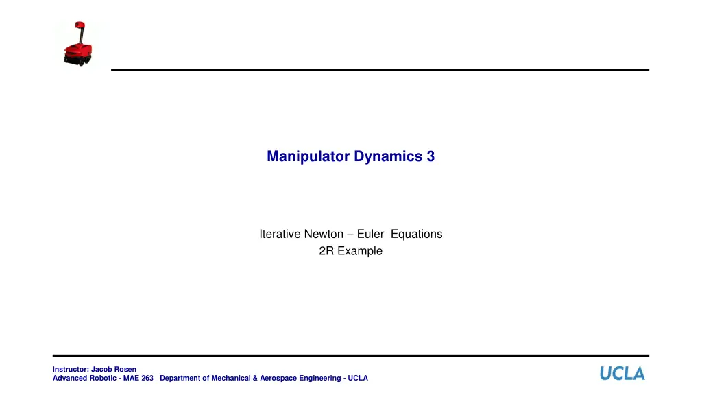 manipulator dynamics 3 n.w