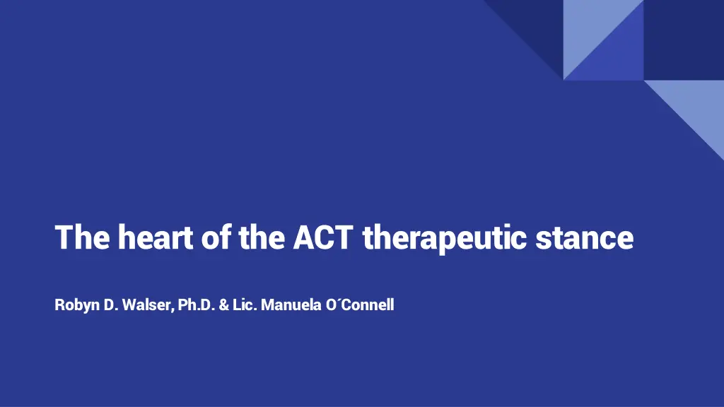 the heart of the act therapeutic stance n.w