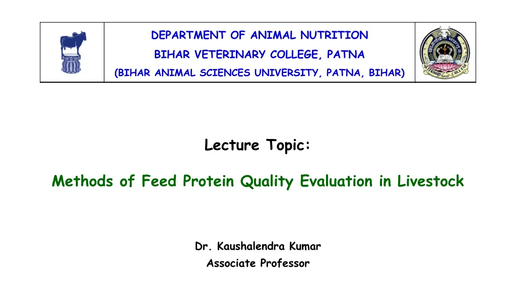 department of animal nutrition bihar veterinary n.w