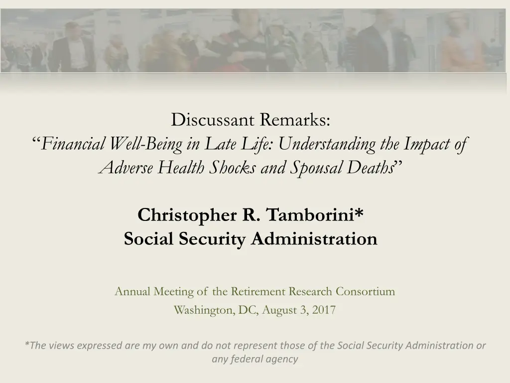 discussant remarks n.w