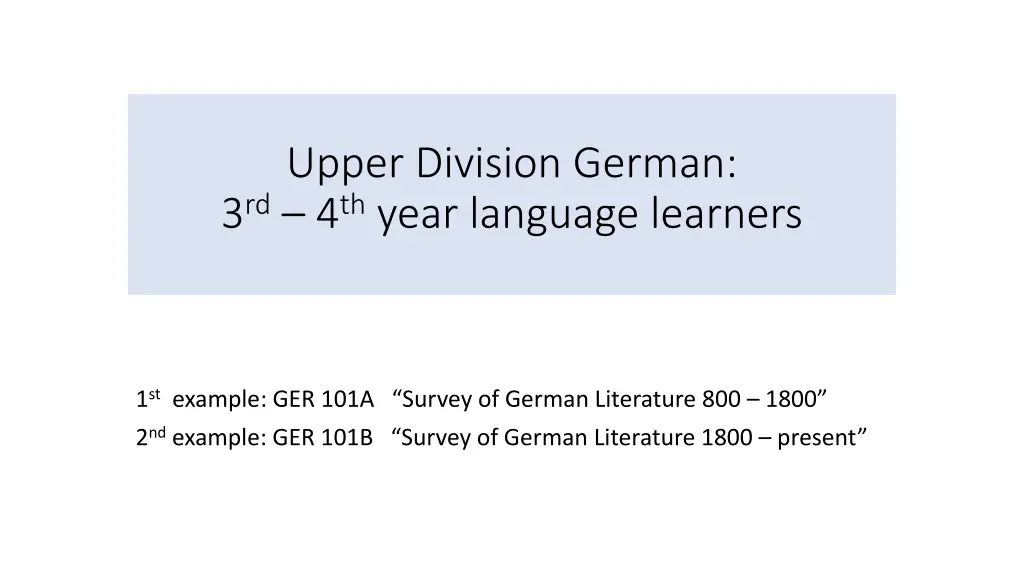 upper division german 3 rd 4 th year language n.w