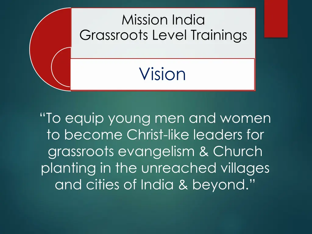 mission india grassroots level trainings n.w